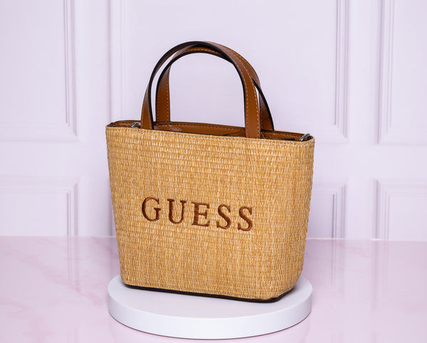 Bolso Guess mini tote de rafia