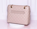 Bolso tote Guess acolchado rosa nude